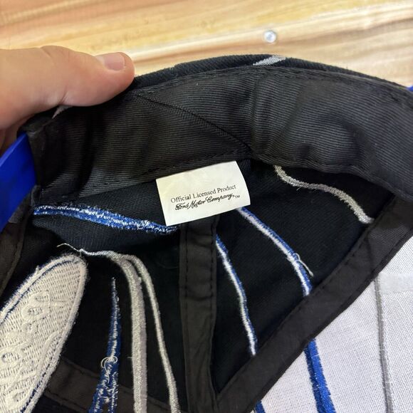 Vintage 90s Ford Racing Splash Swirl Snapback Hat Cap Sport Blue Black Nascar - Picture 7 of 7